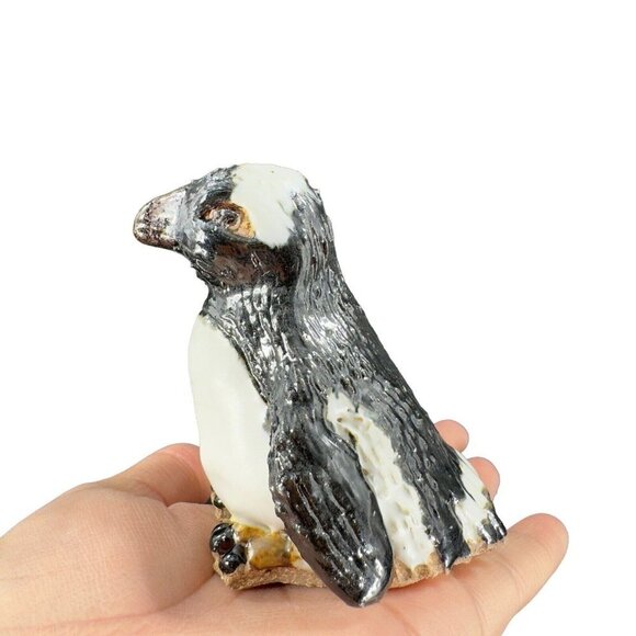 Studio Art Pottery Penguin Bird Figure Stoneware Figurine Hand Made Vintage - Picture 7 of 11